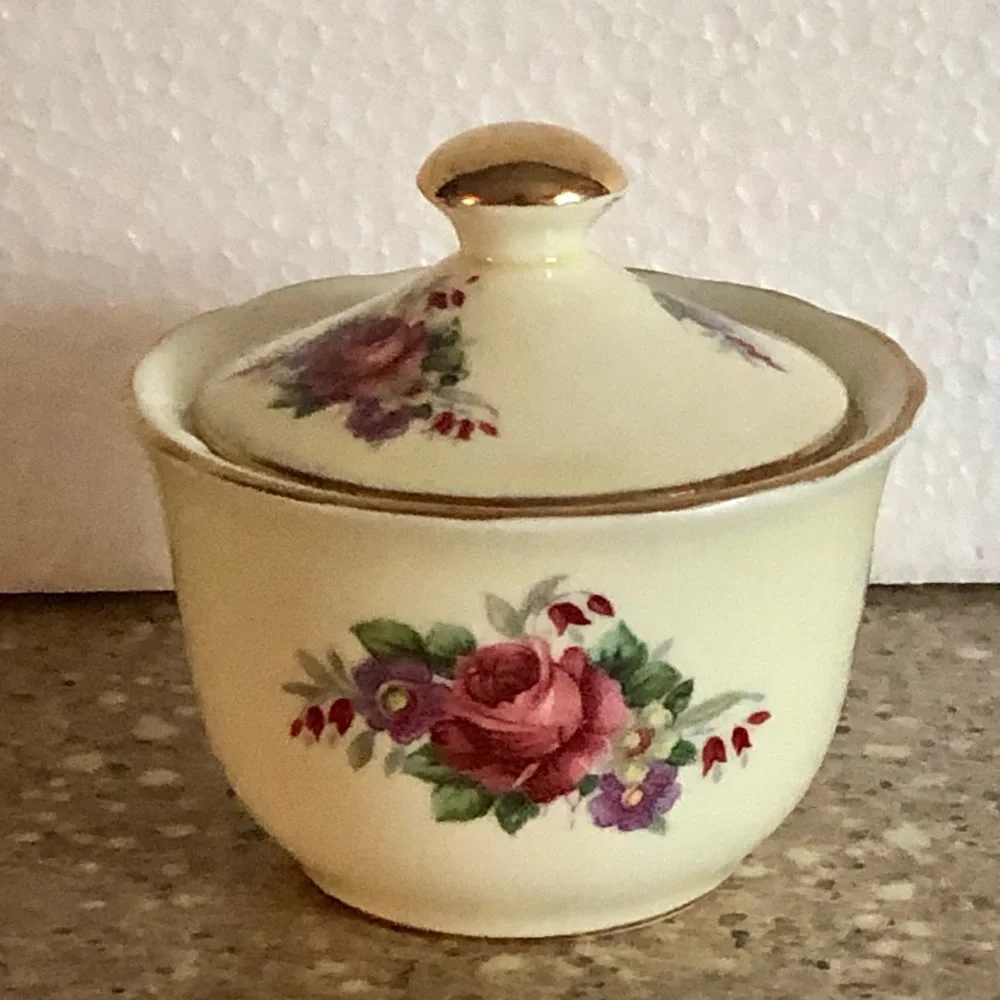 Antique Royal Stuart Sugar Bowl with Lid Fine Bone China, England